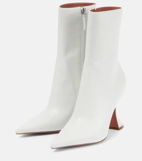 Amina Muaddi Giorgia Glass 95 leather ankle boots 5