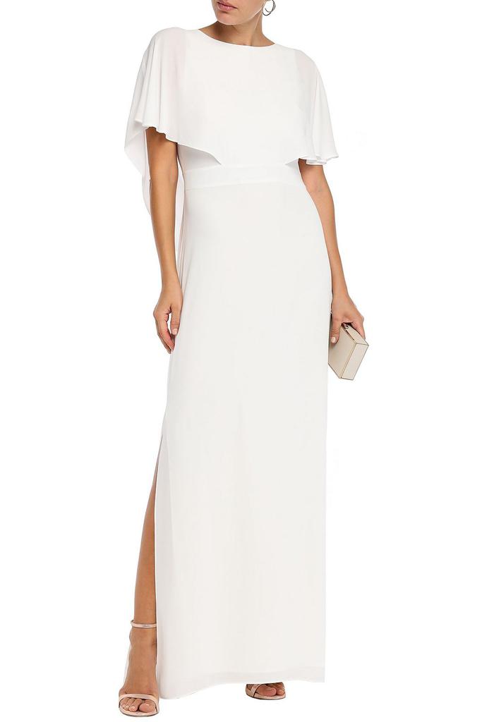 Halston Heritage Cape-effect draped crepe gown