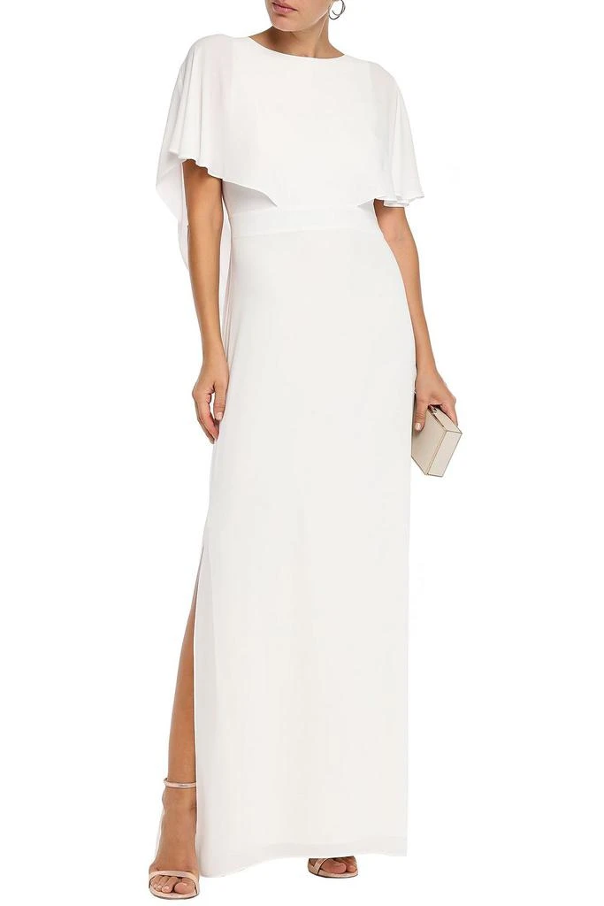 Halston Heritage Cape-effect draped crepe gown 2