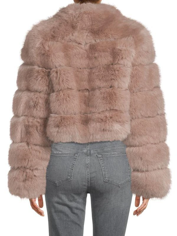 BELLE FARE Collar Faux Fur Crop Jacket 2