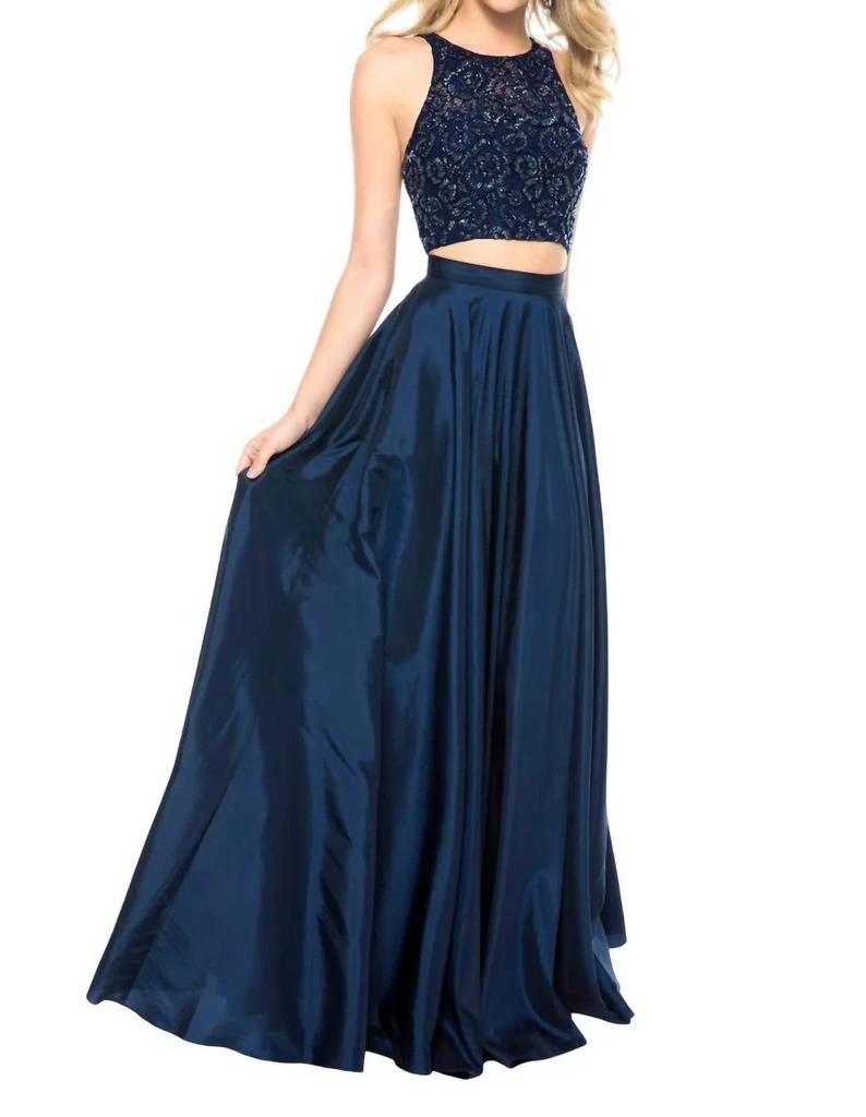 sherri hill two piece homecoming dress Sherri Hill 56125 V-Neck Neckline Ball Gowns Two Piece Taffeta Evening Gown main image 0