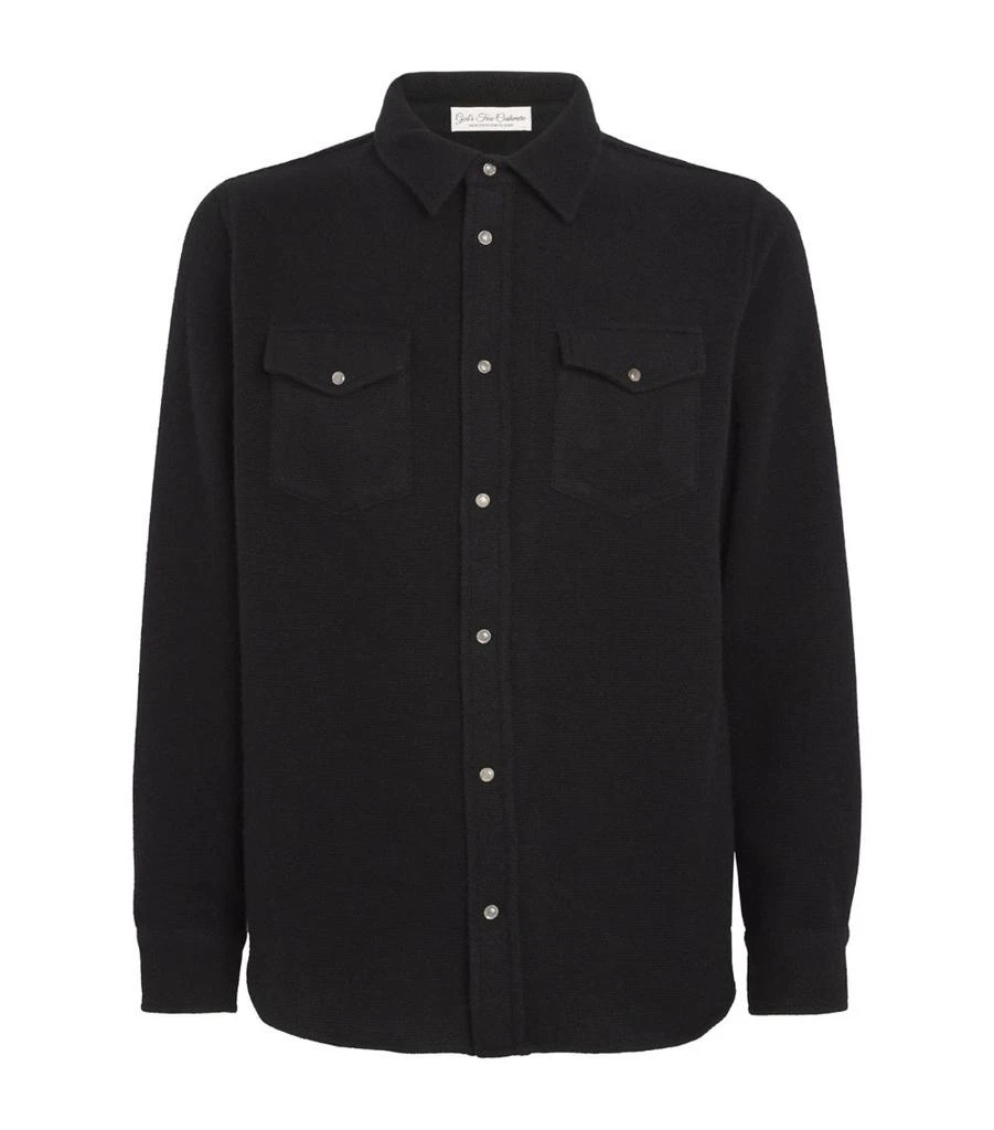 GOD'S TRUE CASHMERE Unisex Cashmere and Black Sandstone Gauze Shirt 1