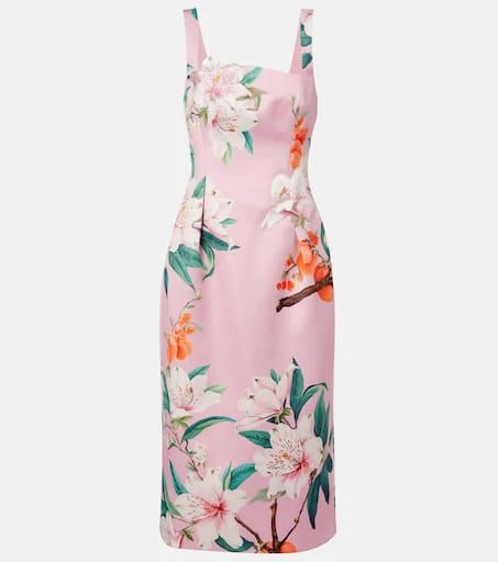 Leo Lin Larissa floral satin midi dress 1
