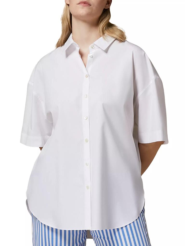 Marina Rinaldi Harry Poplin Elbow-Sleeve Shirt