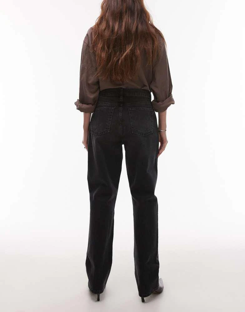 Topshop Topshop Kort high rise straight jean in washed black 2