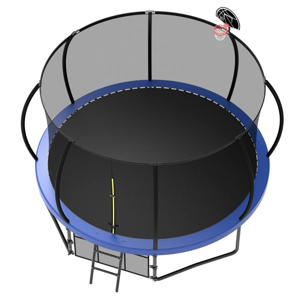 TRIPLE T 12FT Recreational Kids Trampoline with Safety Enclosure Net 
Ladder, Outdoor Recreational Trampolines 3
