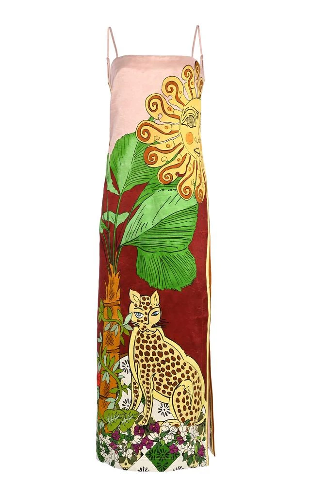 ALÉMAIS ALÉMAIS - Tiger Help-Silk Slip Dress - Yellow - AU 12 - Moda Operandi 1