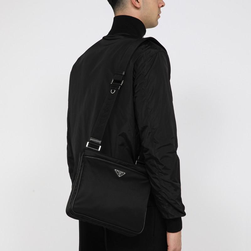 Prada Black Re-Nylon messenger bag - Shoulder Bags - Save
