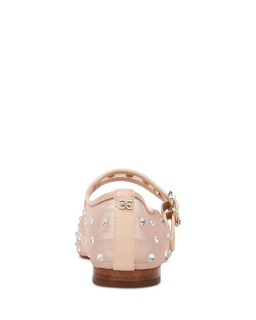 Sam Edelman Women's Michaela Square Toe Gem Embellished Mesh Mary Jane Shoes 5