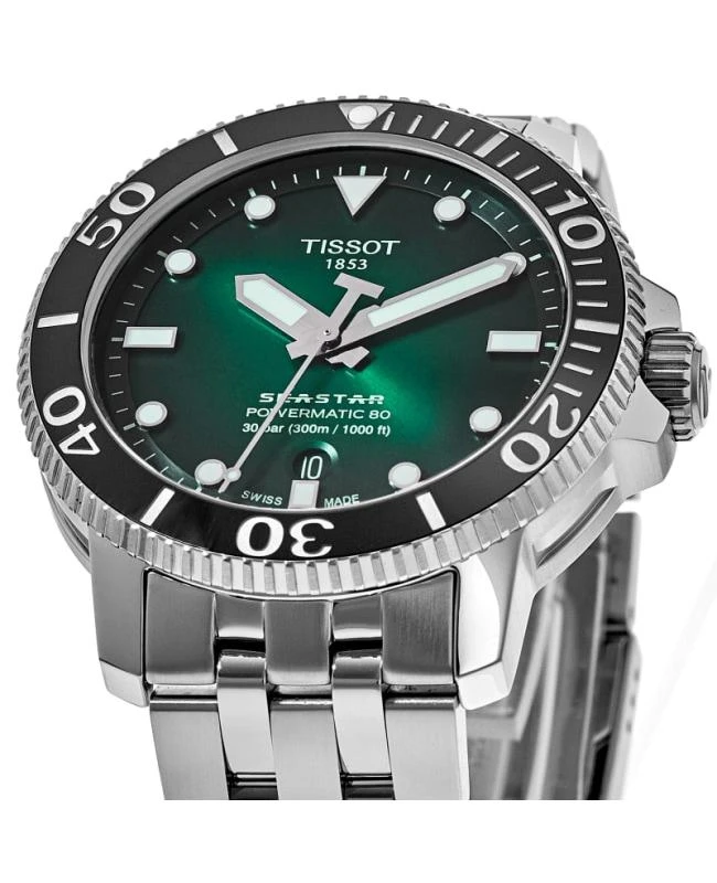 Tissot Tissot Seastar 1000 Automatic Green Dial Stainless Steel Men's Watch T120.407.11.091.01 2