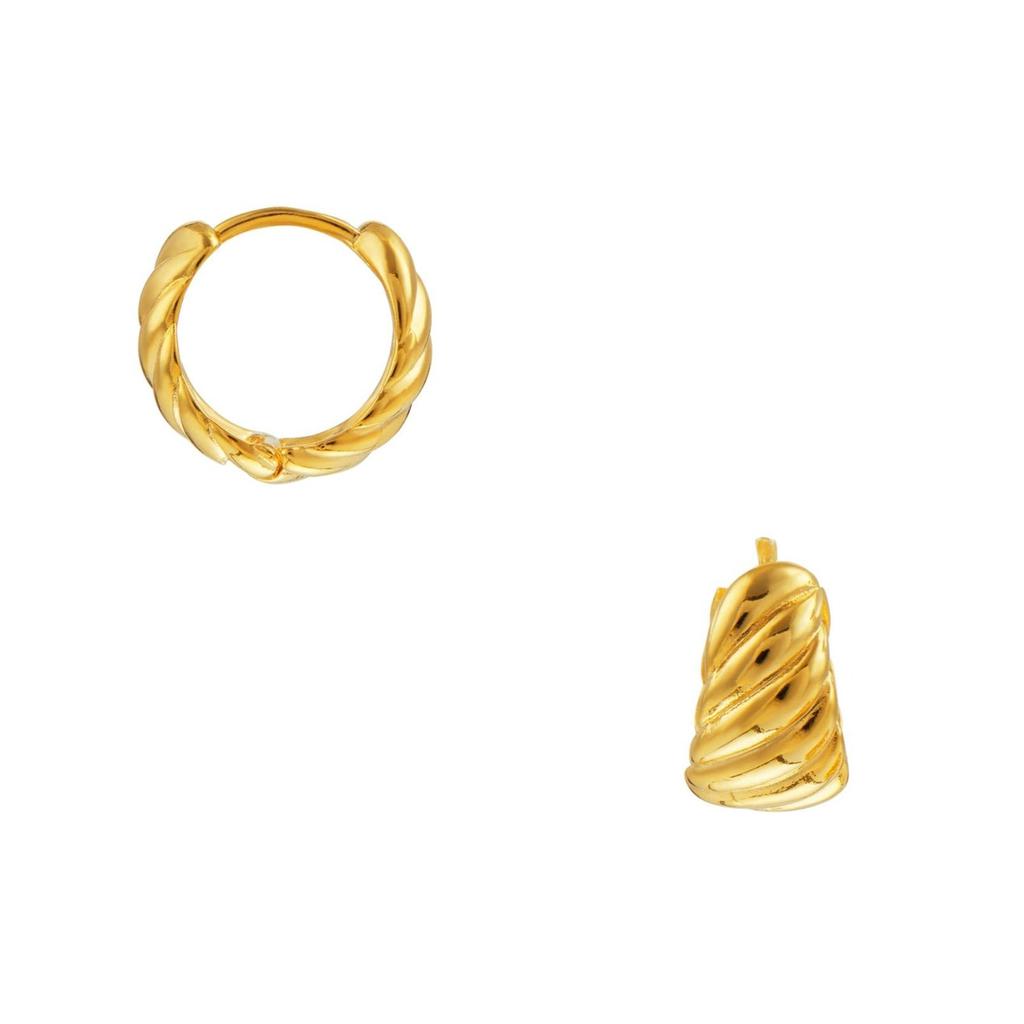 Orelia London Twist Chubby Huggie Hoop Earrings