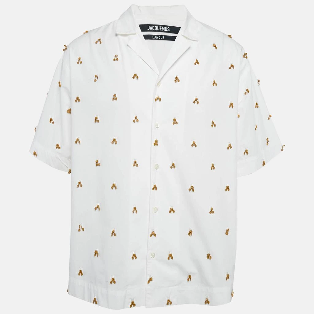 Jacquemus Jacquemus L'Amour White Beaded Cotton Shirt XXL 1