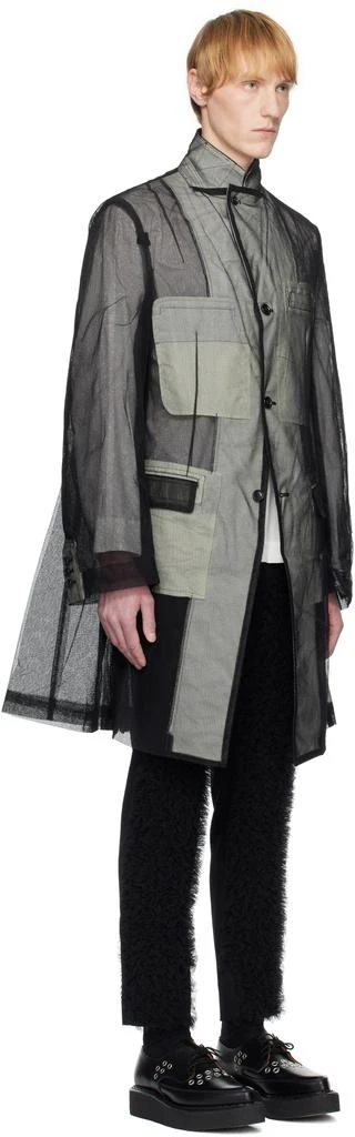 Comme des Garcons Black Nylon Tulle Long Blazer 2