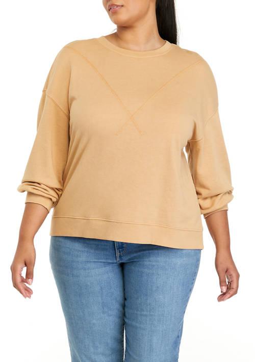 TRUE CRAFT Craft Plus Size Long Sleeve Crew Neck Sweatshirt