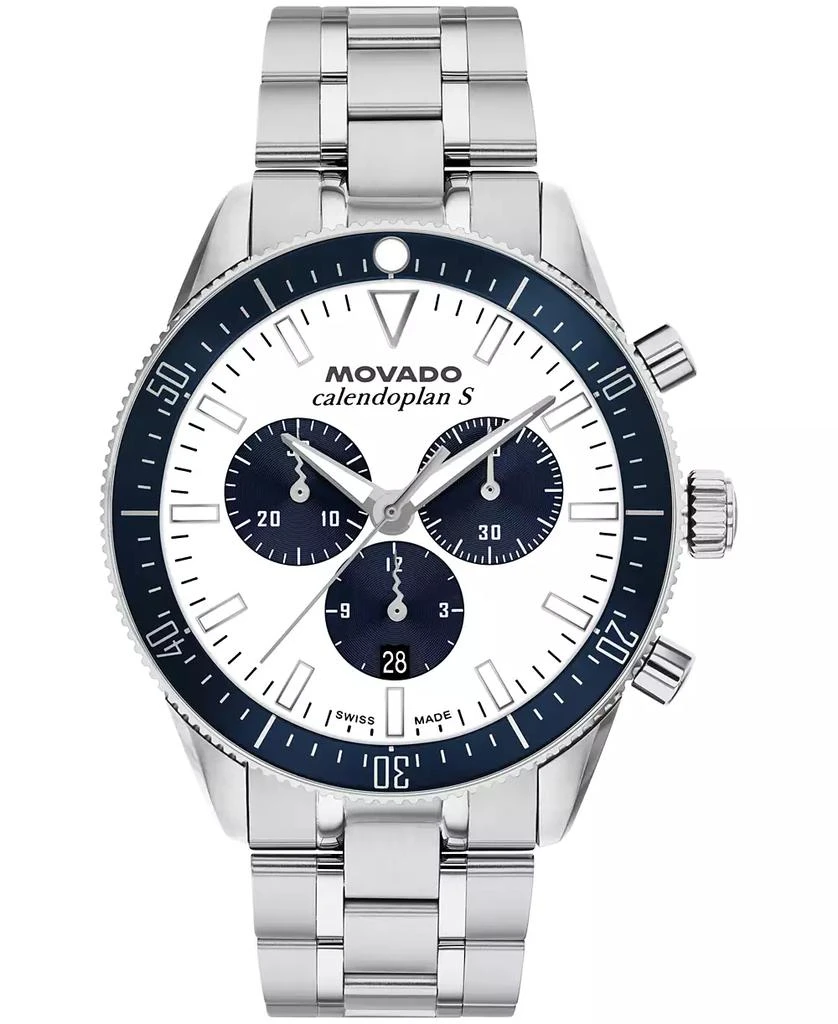 Movado Men's Calendoplan S Swiss Quartz Chrono Stainless-Steel Watch, 42mm 1