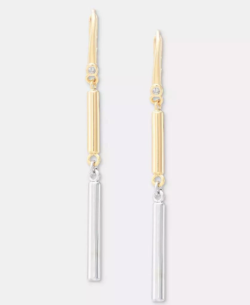 DKNY Two-Tone Bar Statement Double Drop Earrings