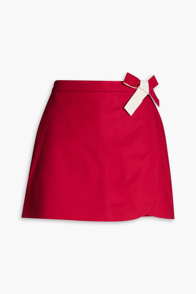 RED Valentino Skirt-effect bow-detailed cotton-blend shorts