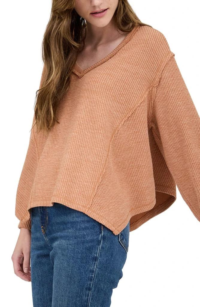 Blu Pepper Rib Knit Long Sleeve Top 4