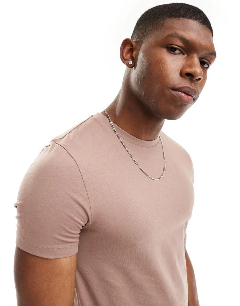 ASOS ASOS DESIGN essential muscle fit t-shirt in brown 4