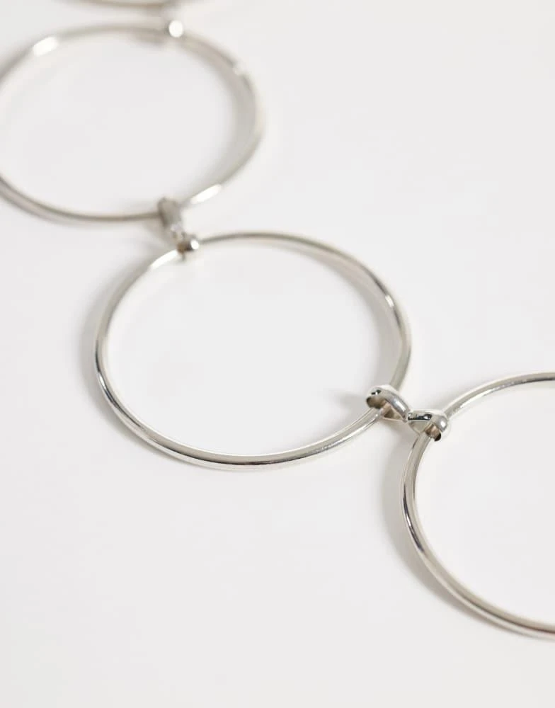 My Accessories My Accessories large rings chain belt in silver 3