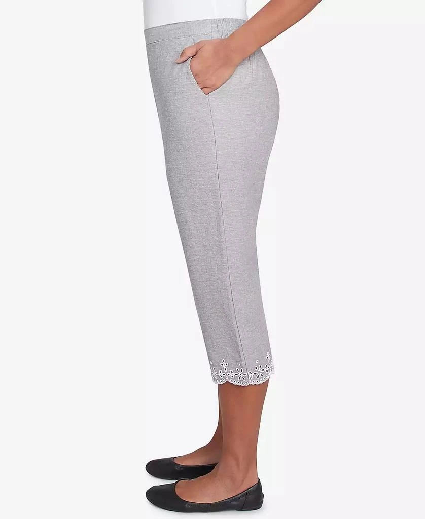 Alfred Dunner Women's Crystal Springs Eyelet Embroidered Capri Pants 3