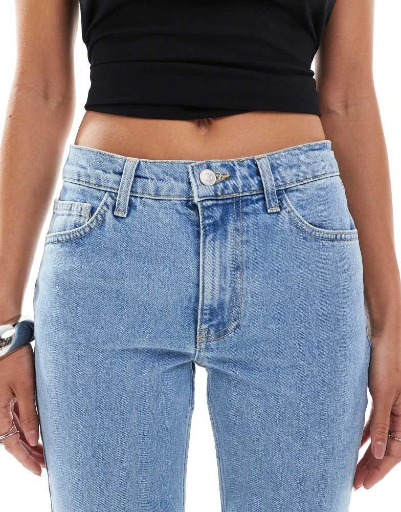 ASOS ASOS DESIGN cropped kick flare jean in mid blue 5