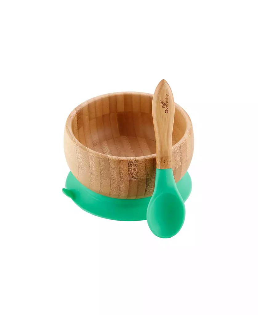 Avanchy Baby Boys and Girls Bamboo Suction Bowl and Spoon Set