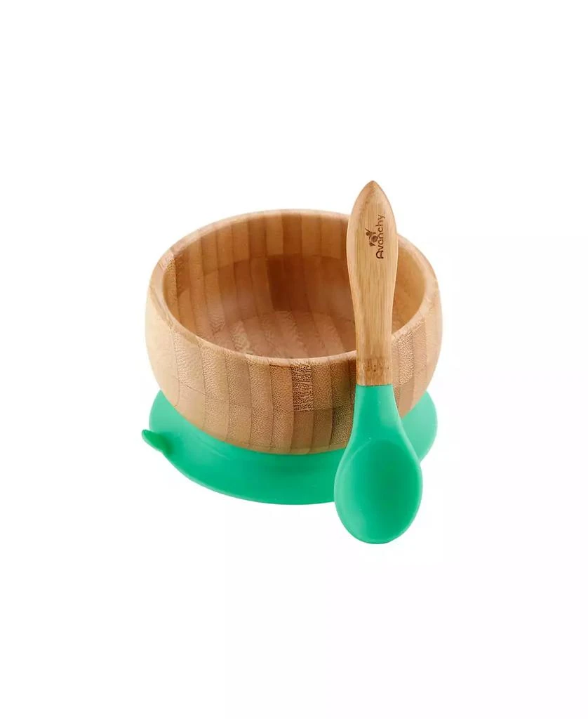 Avanchy Baby Boys and Girls Bamboo Suction Bowl and Spoon Set 1