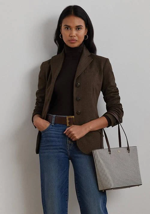 Ralph Lauren Ralph Lauren Houndstooth Medium Karly Tote Bag 1