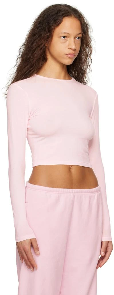 SKIMS Pink New Vintage Cropped Long Sleeve T-Shirt 2