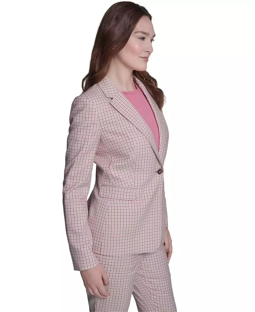 Tommy Hilfiger Women
s Plaid Notch Collar Slim Fit Blazer 3