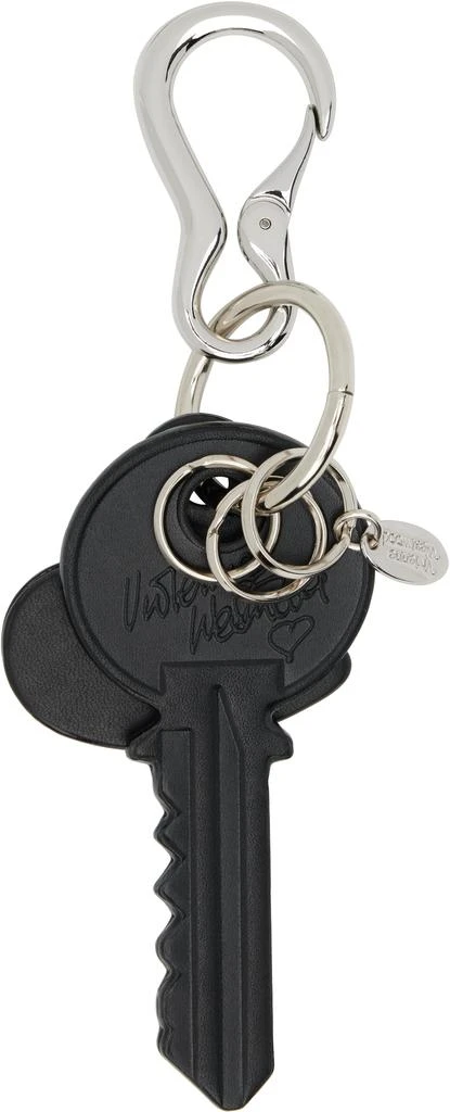 Vivienne Westwood Black Leather Key 
Heart Keychain 2
