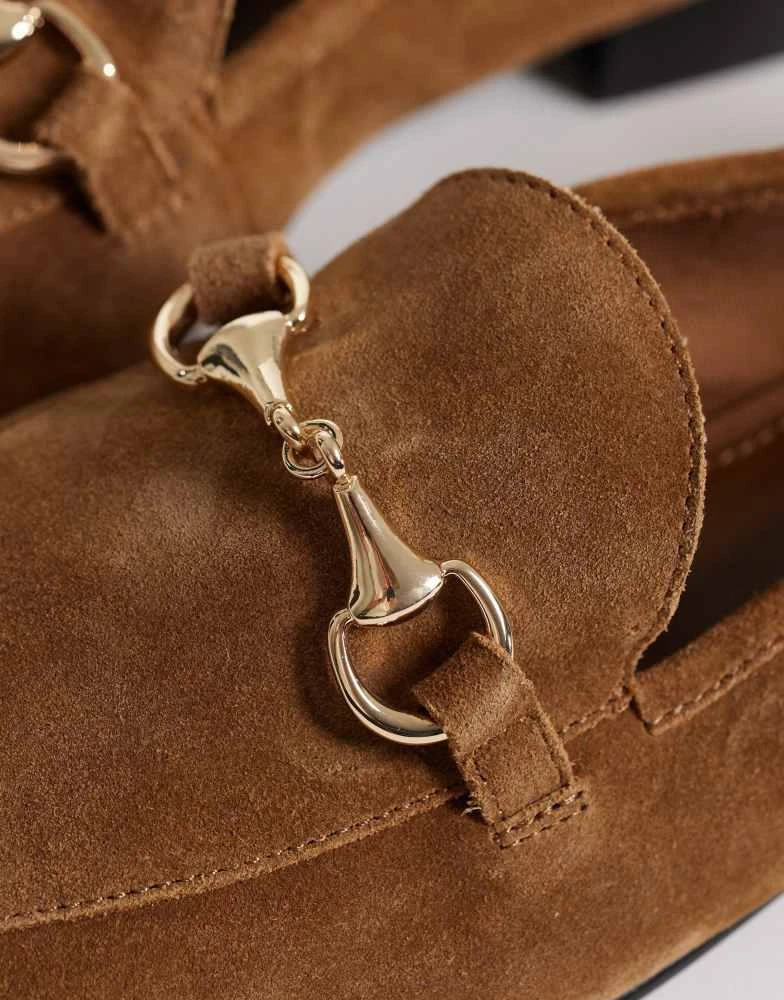 Mango Mango leather loafer with gold hardware in tan 4