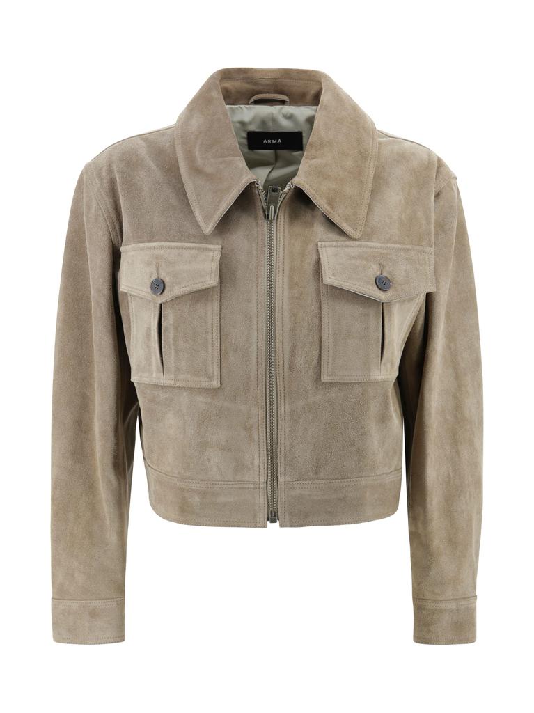 レザージャケット・コート ARMA RIMA DOUBLE-BREASTED LEATHER JACKET Arma 'Rima' Bordeaux Double Breasted Jacket In Leather Woman