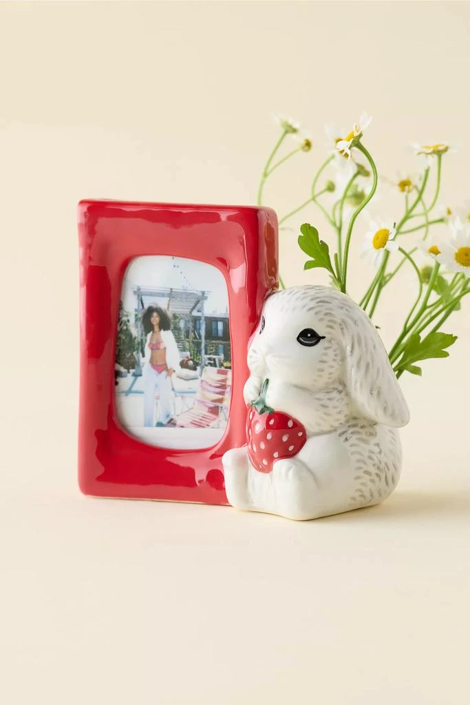Urban Outfitters Strawberry Bunny INSTAX MINI Ceramic Picture Frame Vase
