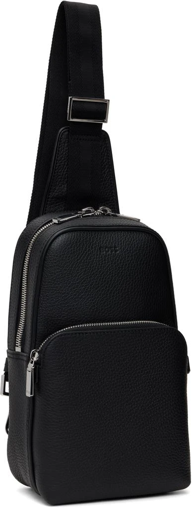 Hugo Boss Black Grained Leather Single Backpack 2