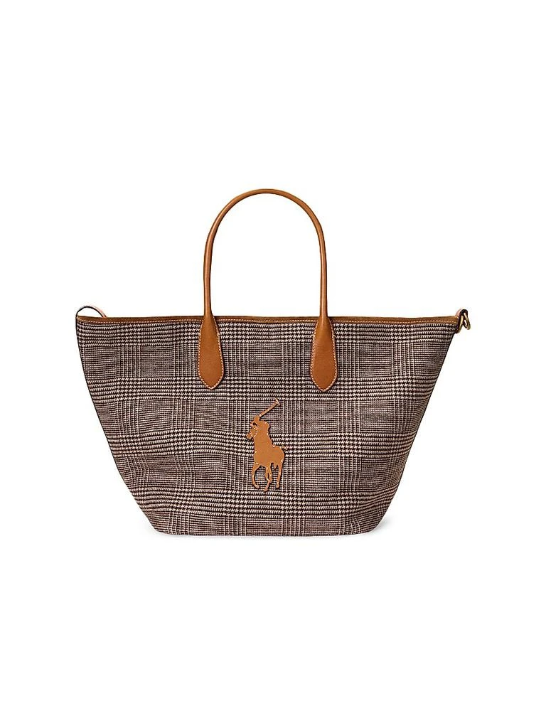 Ralph Lauren Wool Glen Plaid Medium Tote Bag 1
