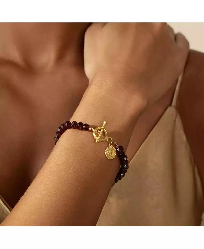 Satya Jewelry Garnet lotus toggle bracelet 2