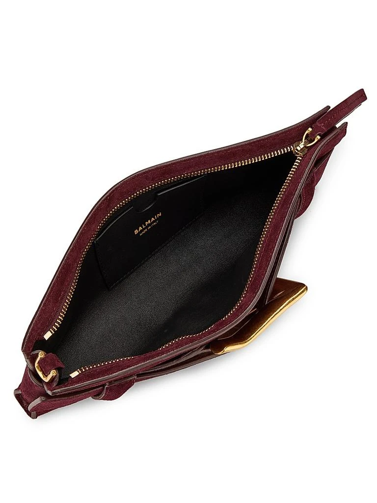 Balmain Mini Anthem Suede Clutch Bag 5