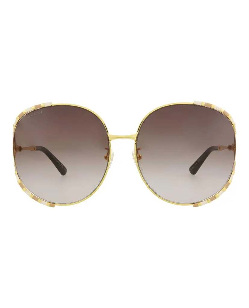 Gucci Round-Frame Metal Sunglasses