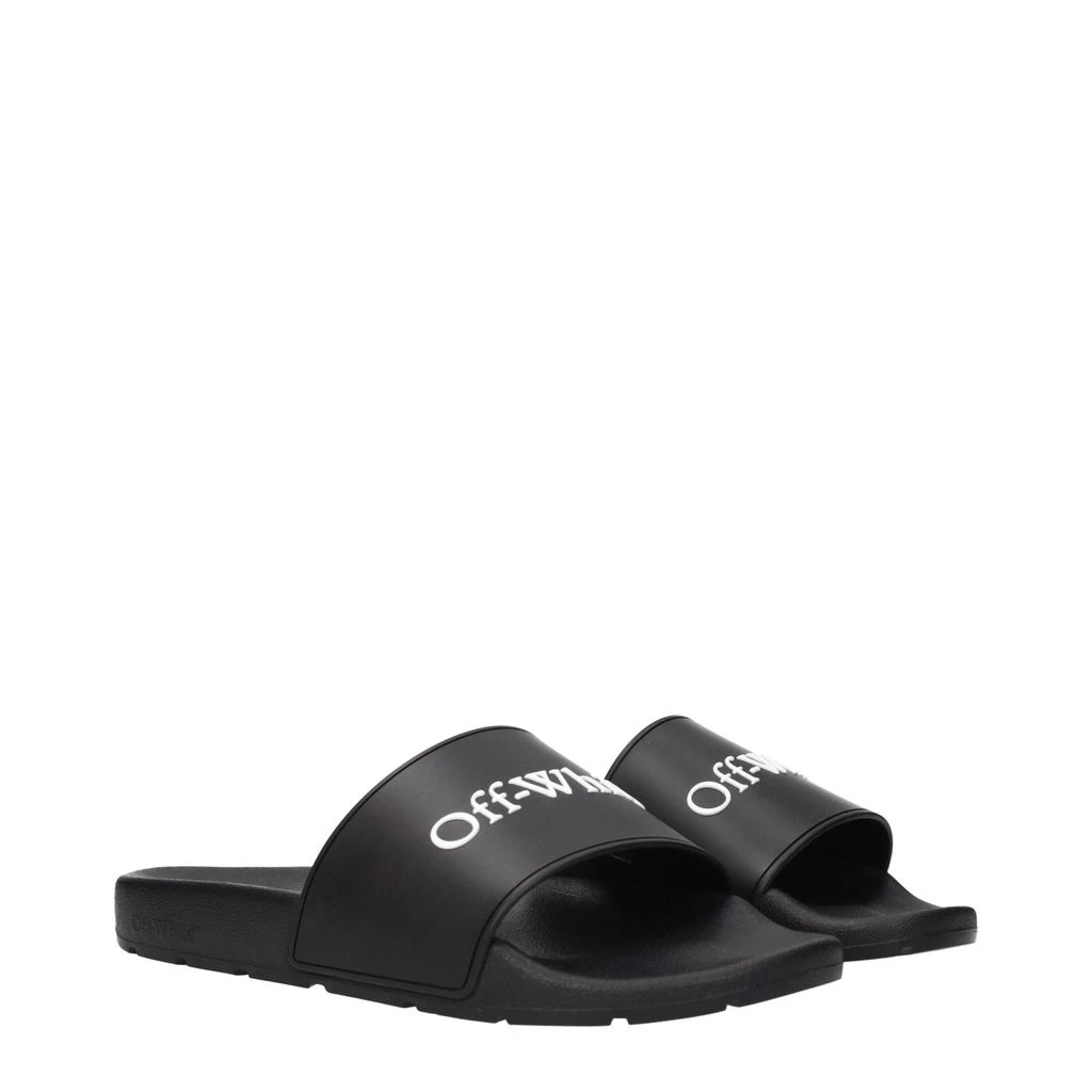 Off-White Off-White Black Cotton Slippers 2