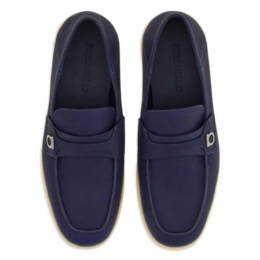 Salvatore Ferragamo Ferragamo Gancini Plaque Leather Loafers, Size 6.5 3