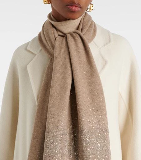 Max Mara Bari rhimestone-embellished cashmere scarf 3