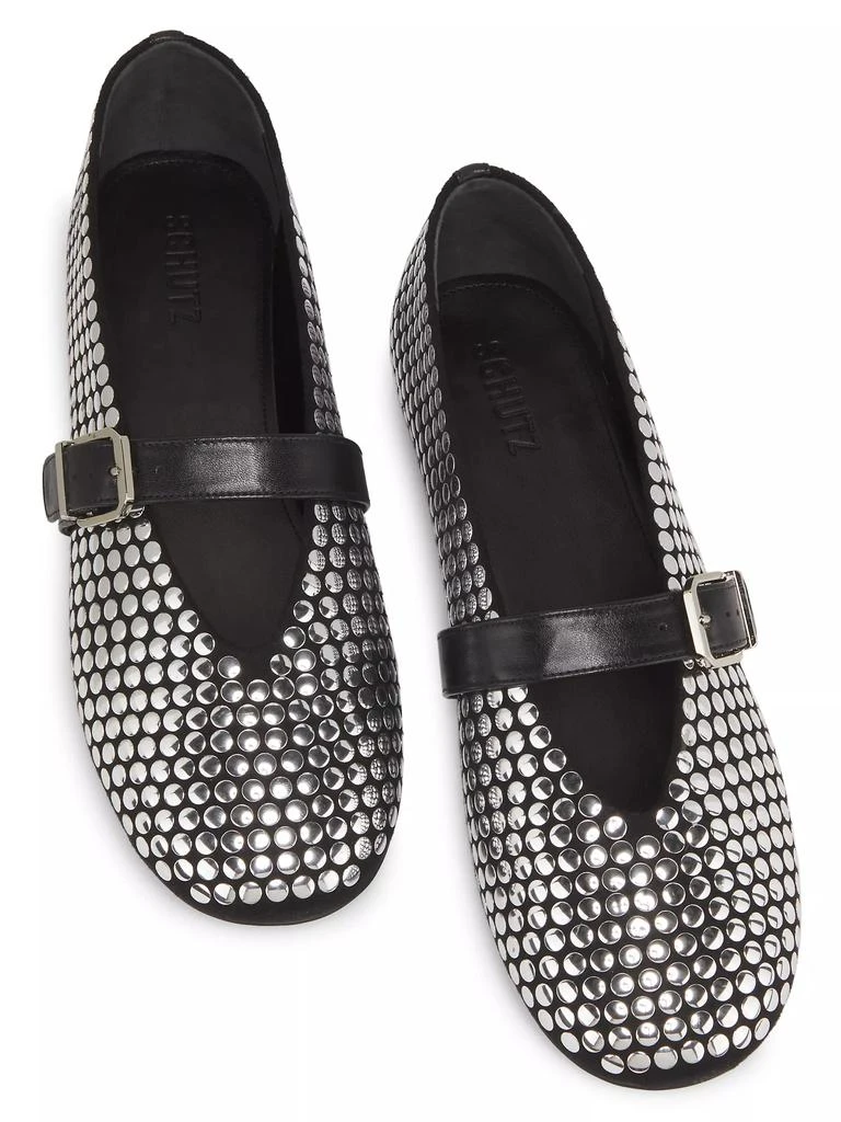 Schutz Eiza Studded Leather Ballet Flats 4