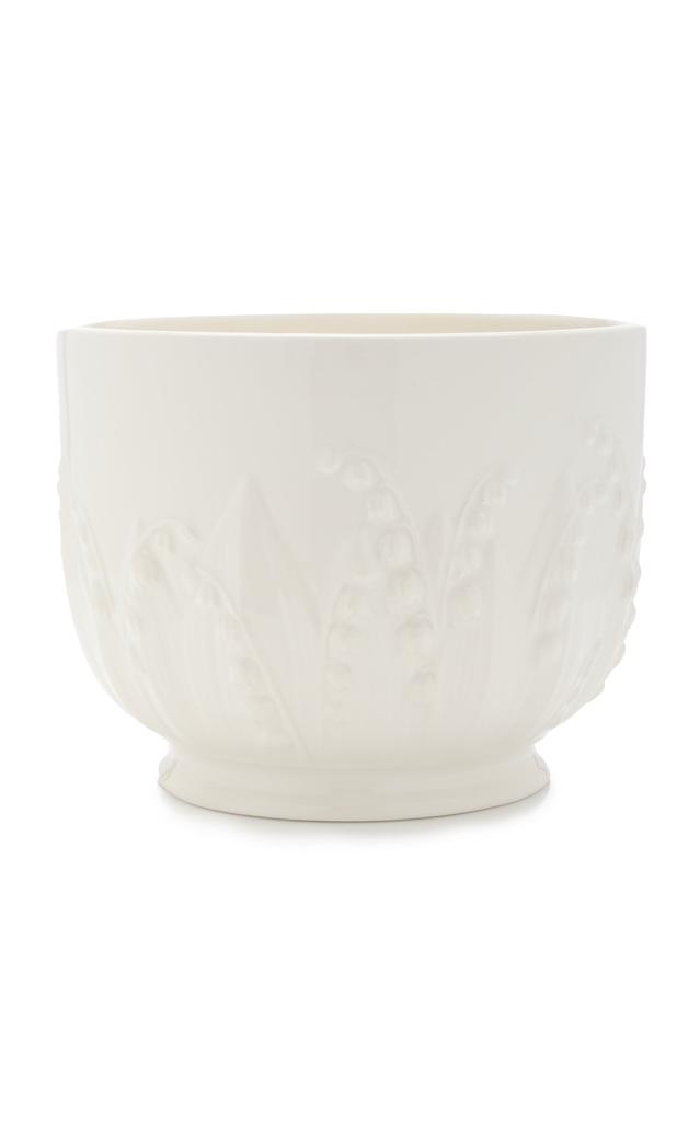 MoDA Moda Domus - Lily Of The Valley Large Ceramic Cachepot - White - Moda Operandi