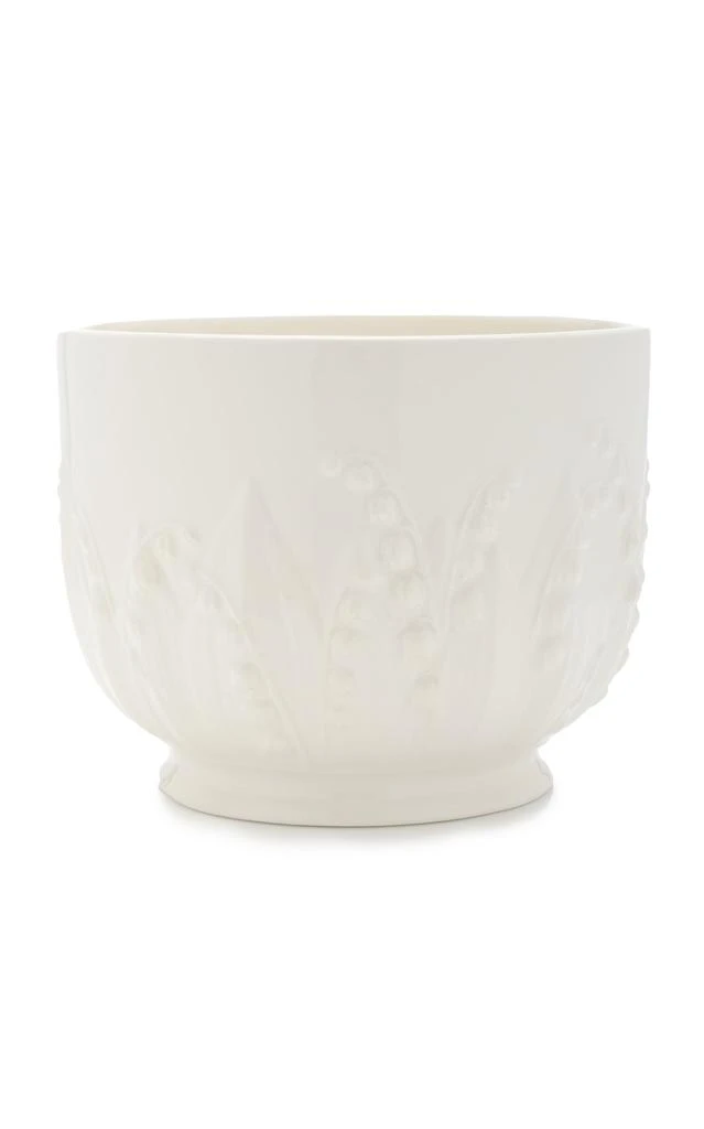 MoDA Moda Domus - Lily Of The Valley Large Ceramic Cachepot - White - Moda Operandi 1
