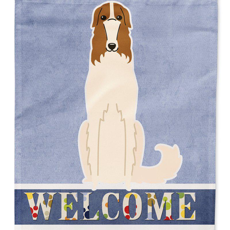 Caroline's Treasures 11" x 15 1/2" Polyester Borzoi Welcome Garden Flag 2-Sided 2-Ply