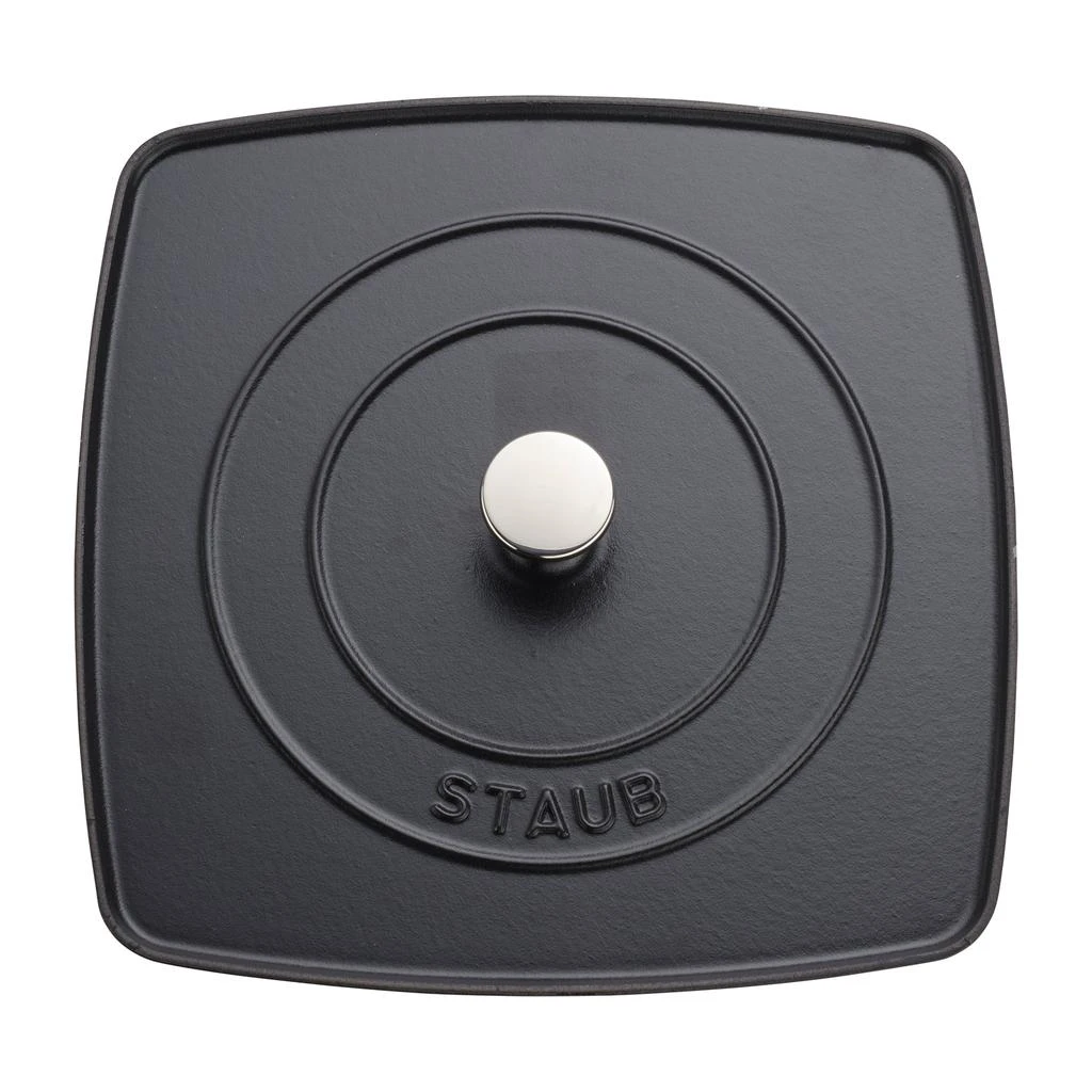 Staub Cast Iron 10.3-inch Square Grill Press - Matte Black (Fits 12-inch Grill Pan) 2