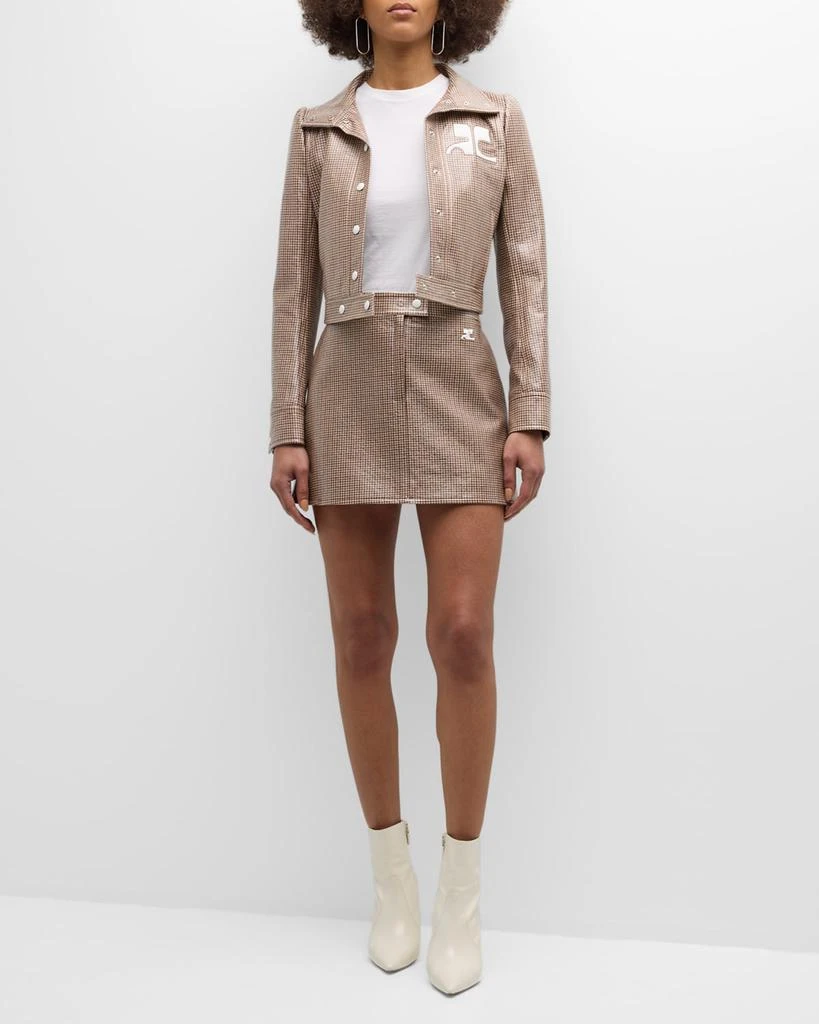 courreges Re-Edition Checked Print Vinyl Mini Skirt 3