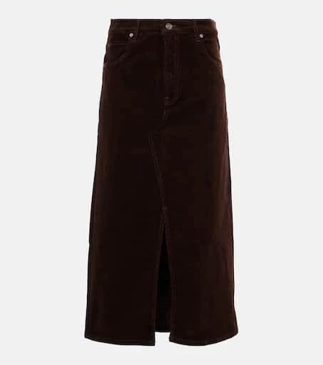 FRAME The Cord corduroy midi skirt 1